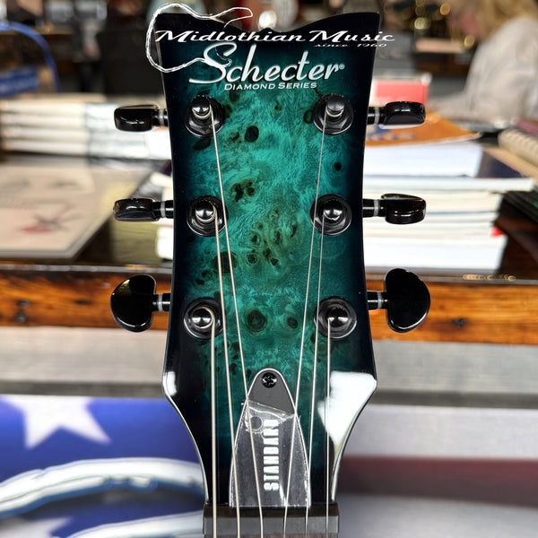 Schecter - Solo-II Standard Electric Guitar - Ocean Blue Burst Burl Gloss Finish
