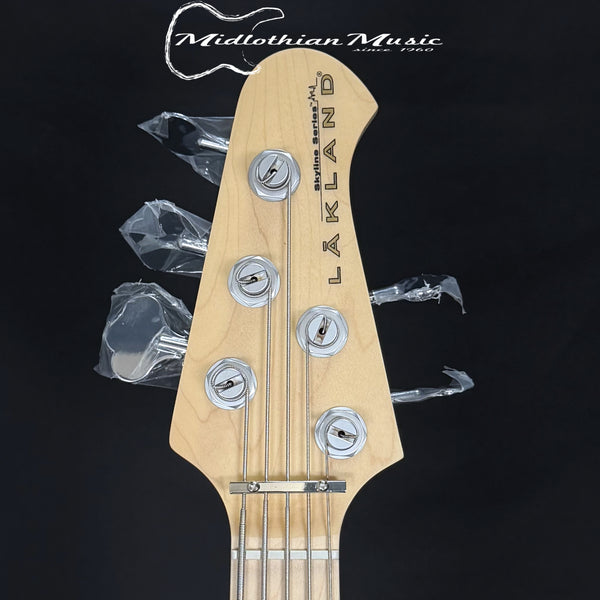 Lakland Skyline - 55-02 Deluxe - Flame Top 5-String Bass Guitar - Translucent Blue Gloss Finish w/FREE GATOR CASE!