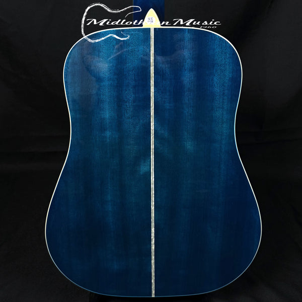 Oscar Schmidt - OG1TBL-A 3/4 Size - Dreadnought Acoustic Guitar - Transparent Blue Gloss Finish
