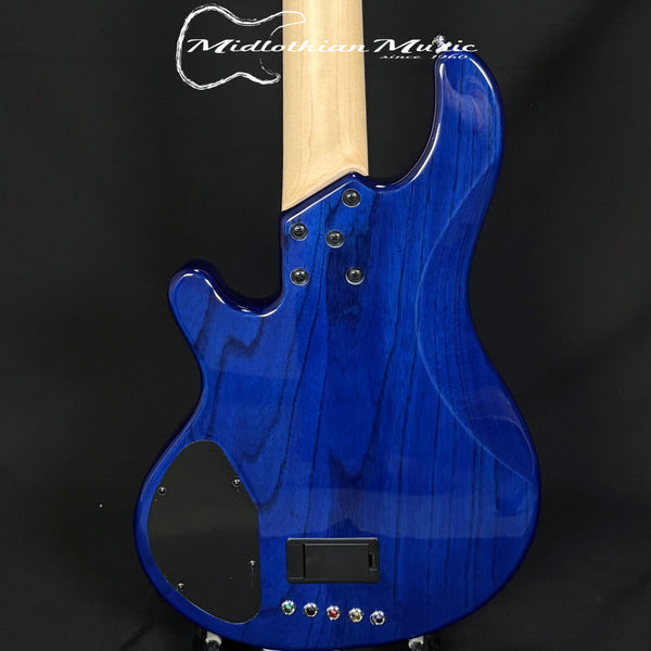 Lakland Skyline - 55-02 Deluxe - Flame Top 5-String Bass Guitar - Translucent Blue Gloss Finish w/FREE GATOR CASE!