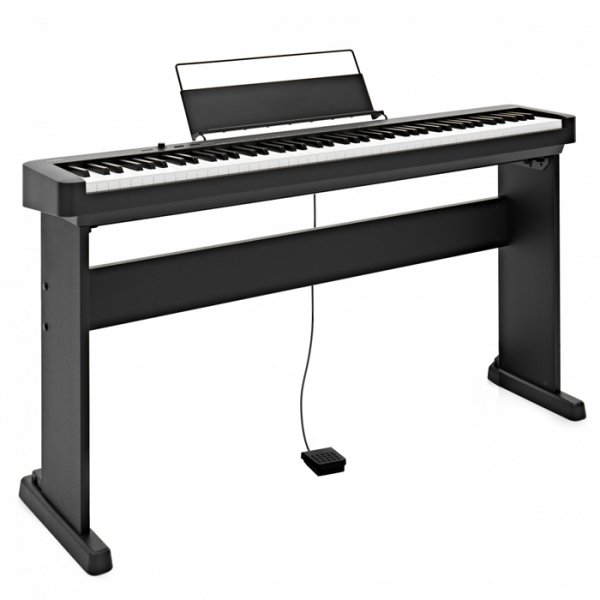 Casio CDP-S160BK 88-Key Compact Digital Piano w/CS-46P Wooden Stand Bundle - Black Finish