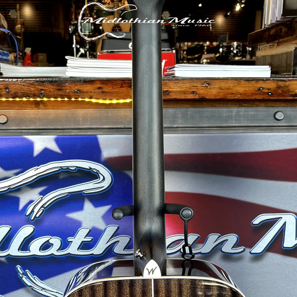 Washburn - Deep Forest Burl - 6-String Dreadnought Acoustic Guitar - Black Fade Gloss