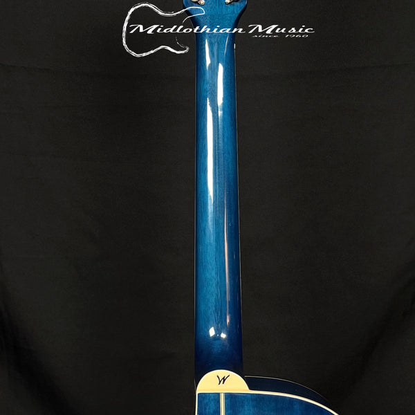 Washburn Festival EA15 Acoustic-Electric Guitar - Transparent Blue Gloss Finish