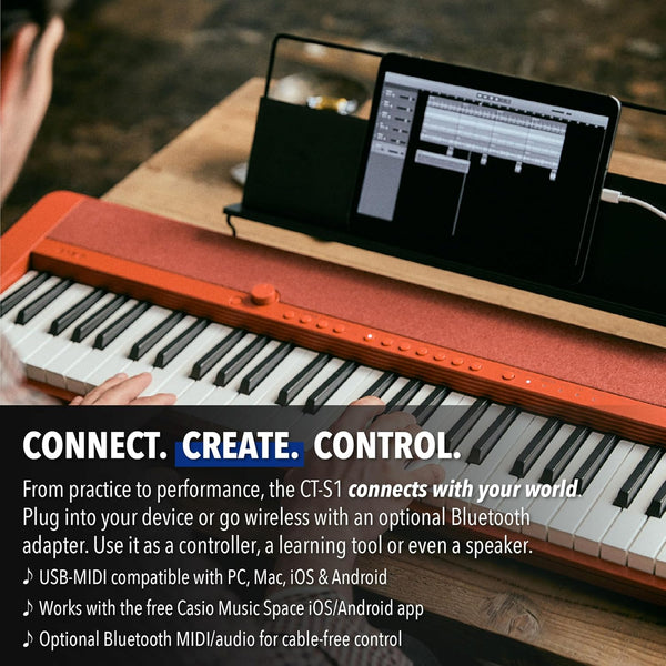 Casio - CT-S1 61-Key Portable Keyboard - White Finish