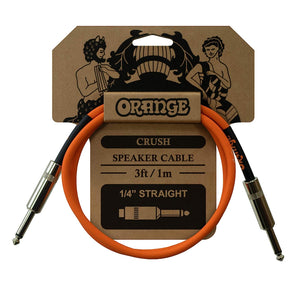 Orange Crush Speaker Cable 3ft./1m. - 1/4" Straight To Straight - Orange Finish (CA040)