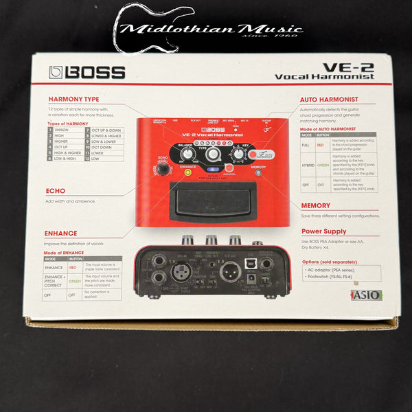 Boss VE-2 Vocal Harmonist Effect Pedal w/Original Box & Paperwork USED