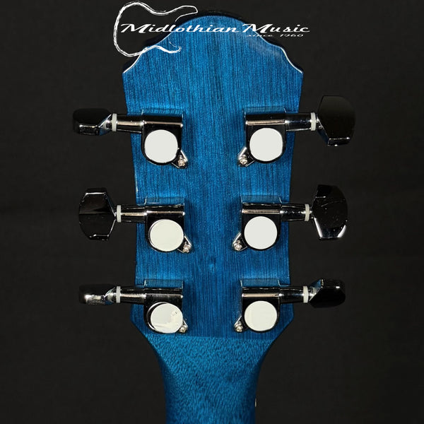 Oscar Schmidt - OG1TBL-A 3/4 Size - Dreadnought Acoustic Guitar - Transparent Blue Gloss Finish