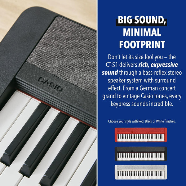 Casio - CT-S1 61-Key Portable Keyboard - Red Finish