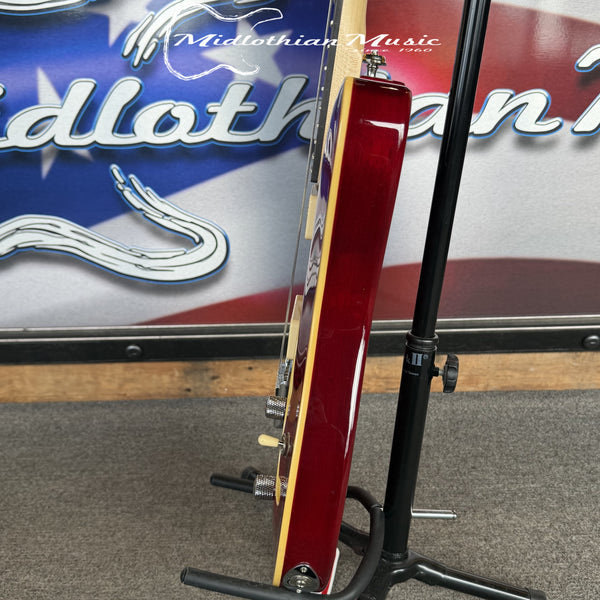 Harley Benton - TE-90QM - Tele Style Semi-Hollow Electric Guitar - Transparent Red Gloss Finish USED