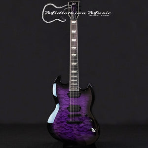 ESP LTD Viper-1000 QM - See Through Purple Sunburst Gloss Finish