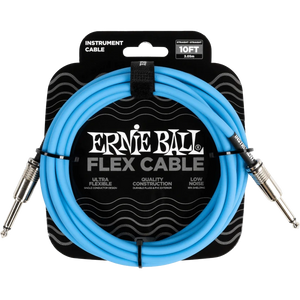 Ernie Ball Flex Instrument Cable Straight/Straight 10Ft. - Blue Finish