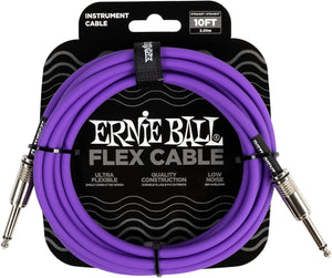 Ernie Ball Flex Instrument Cable Straight/Straight 10Ft. - Purple Finish