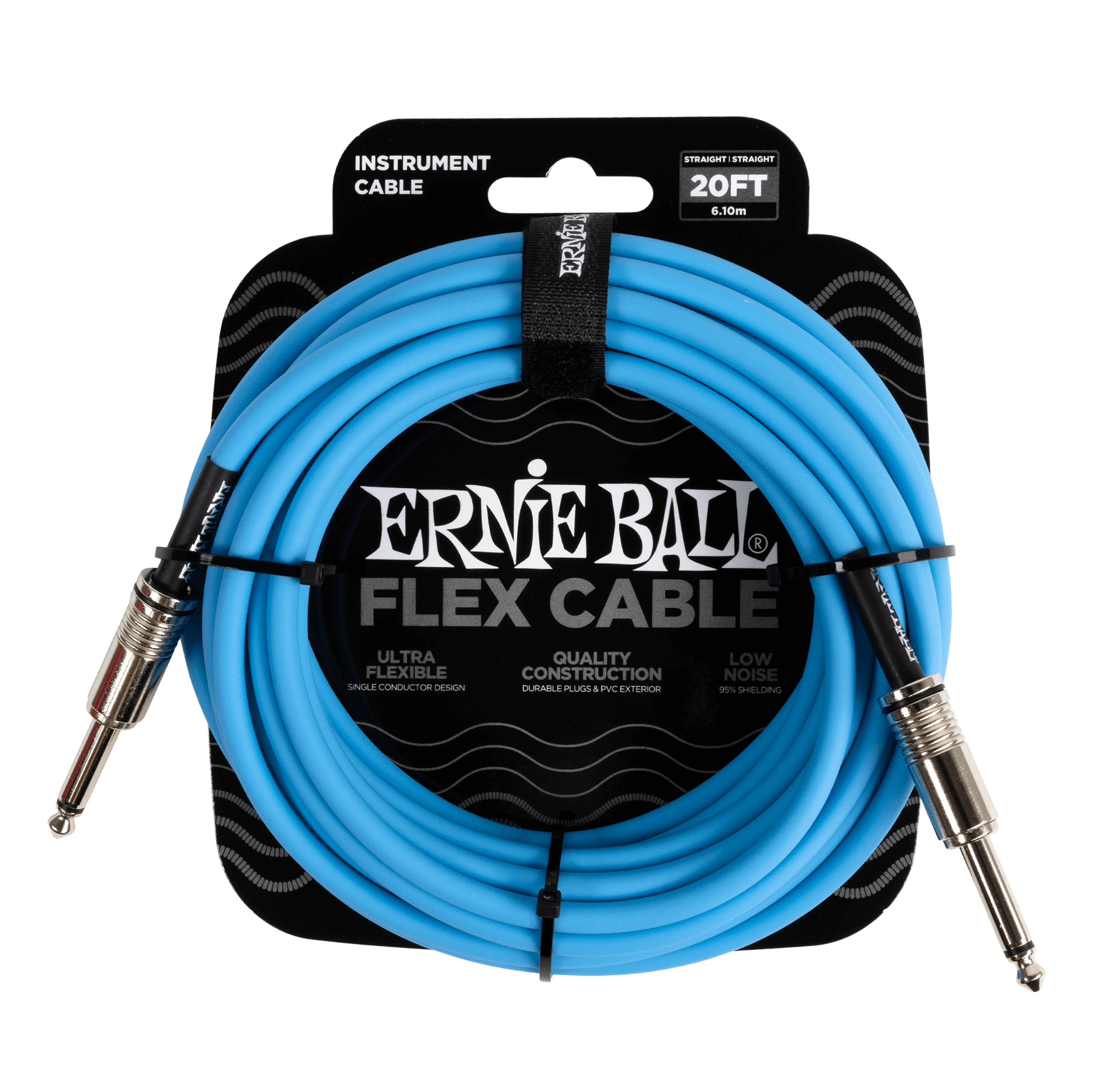 Ernie Ball Flex Instrument Cable Straight/Straight 20Ft. - Blue Finish