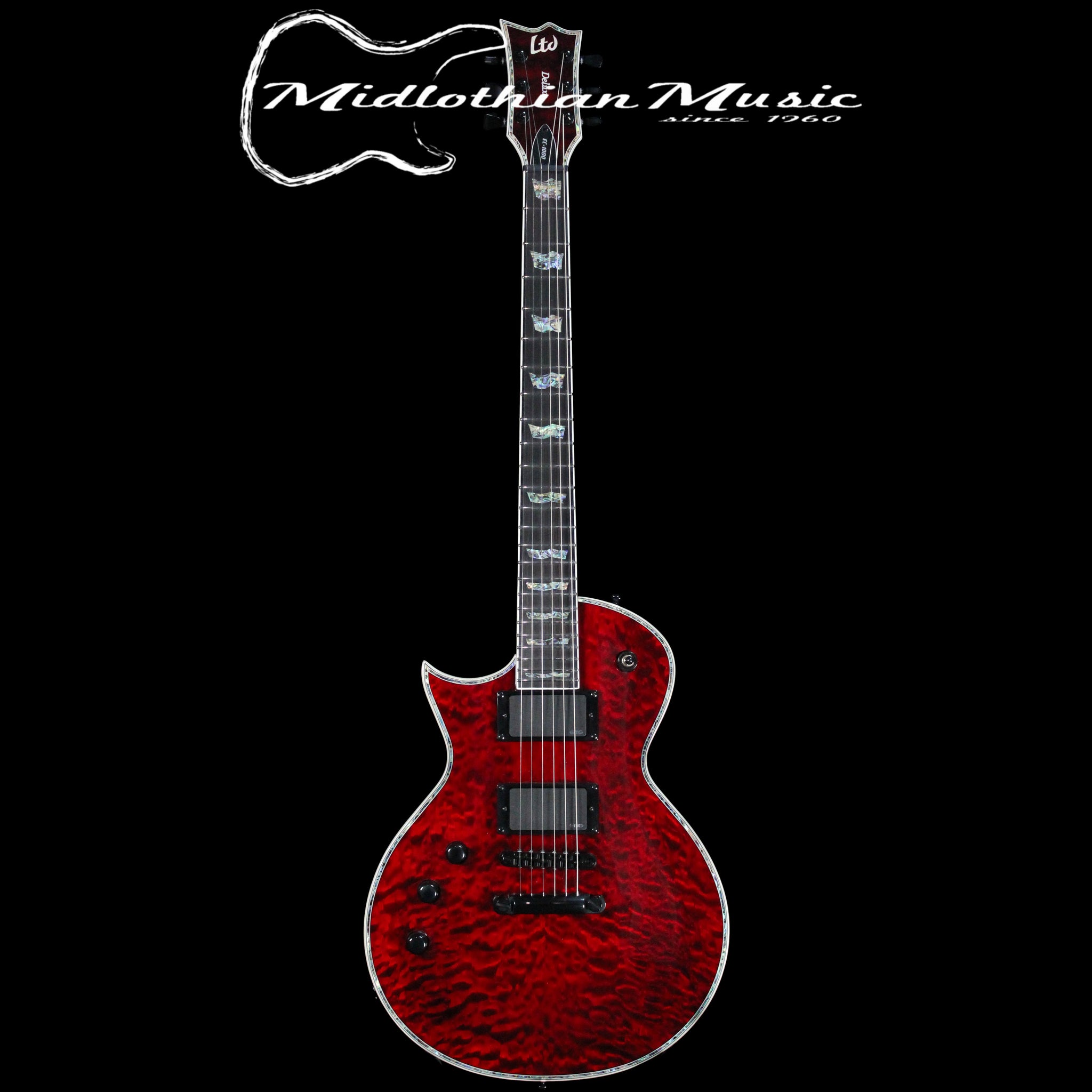 ESP LTD EC-1000 - Left-Handed Electric Guitar - See Through Black Cherry Gloss Finish