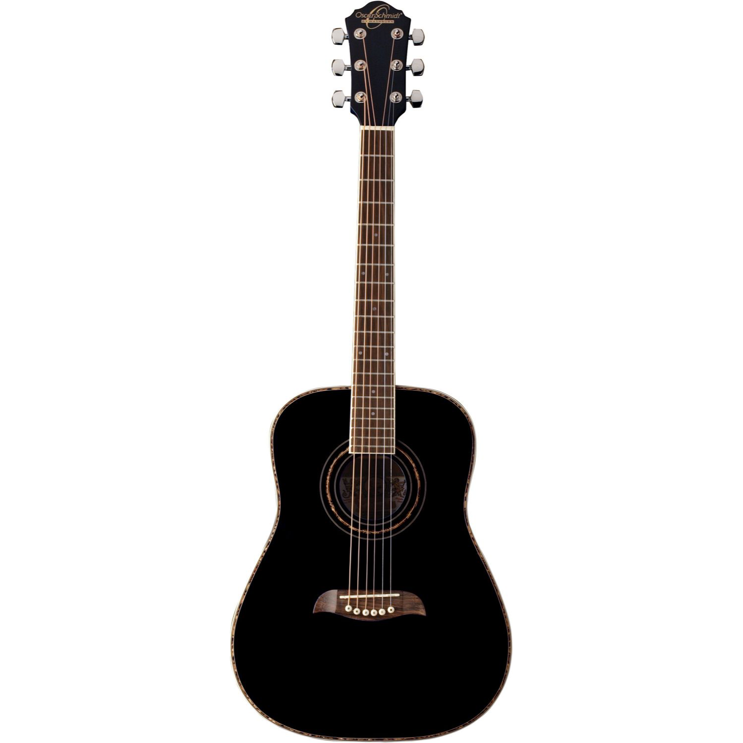 Oscar Schmidt - OGHSB-A - 1/2 Size 6-String Acoustic Guitar - Black Gloss Finish