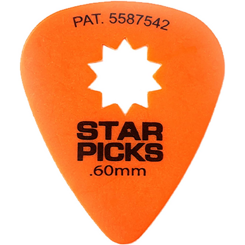 Star Picks - For Guitar, Bass Or More! (Pack Of 12, Choose Your Size)
