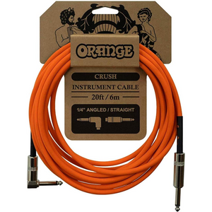Orange - Crush 20' Instrument Cable - Angled To Straight Connector - Orange Finish