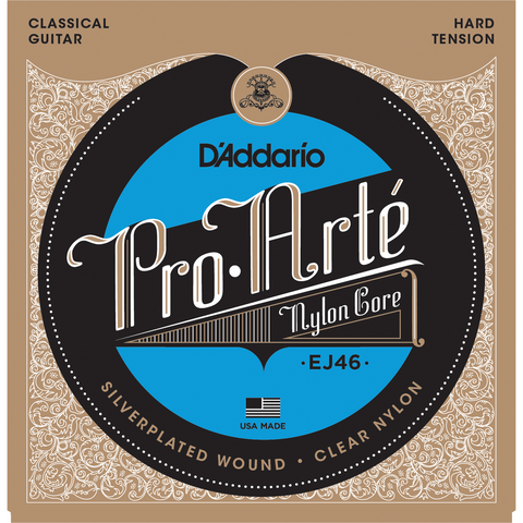 D'Addario EJ46 - Pro-Arte Silver-Plated Classical Guitar Strings - Hard Tension (1 Pack)
