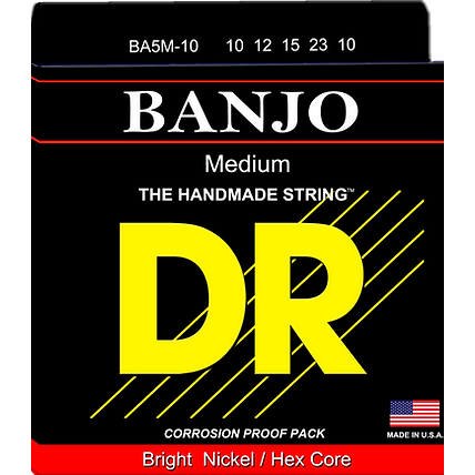 DR Strings - Banjo BA5-10 - For 5-String Banjo - (1 Pack)