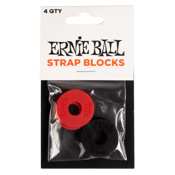 Ernie Ball Strap Blocks - Red & Black - 4 Pack