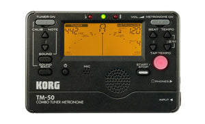 Korg Combo Tuner Metronome TM-50 - Chromatic - Multi Instrument - Black Finish