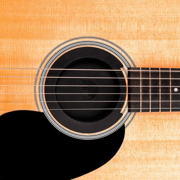 D'Addario Screeching Halt Soundhole Cover - Acoustic Guitar Feedback Reducer - Black Finish (PW-SH-01)