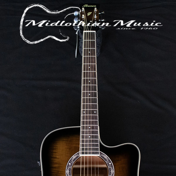 Ibanez PF28ECE Acoustic-Electric Guitar - Dark Violin Sunburst