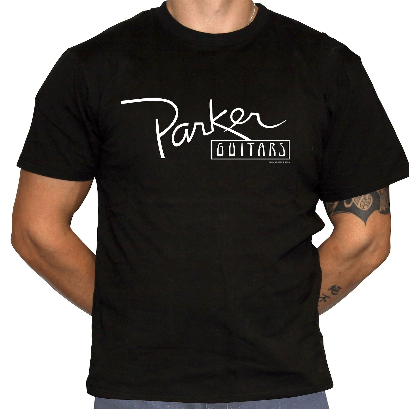 Parker Guitars Black T-Shirt w/White Logo - XL Size