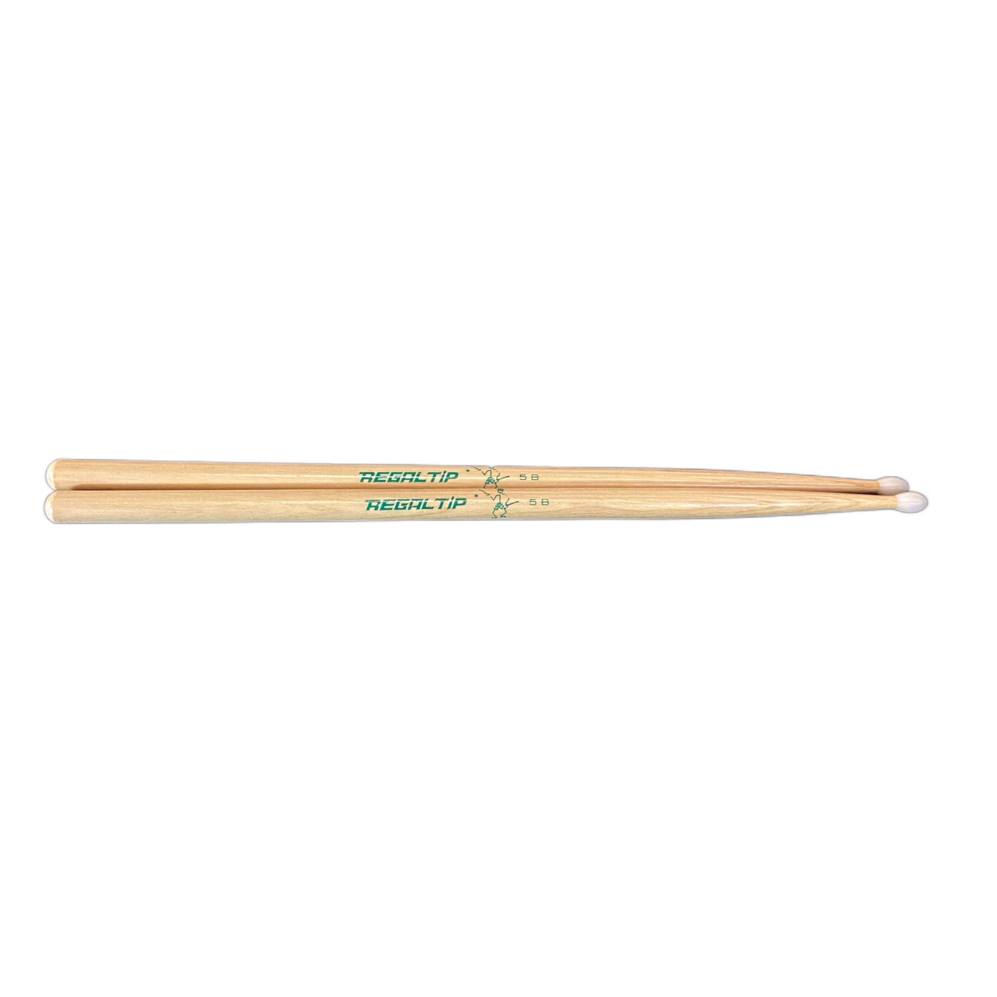 Regal 5B By Calato - Nylon Tip US Hickory Drum Sticks - (1 Pair) (RARE w/Green Stick Man)