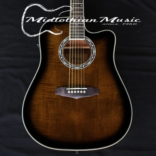 Ibanez PF28ECE Acoustic-Electric Guitar - Dark Violin Sunburst