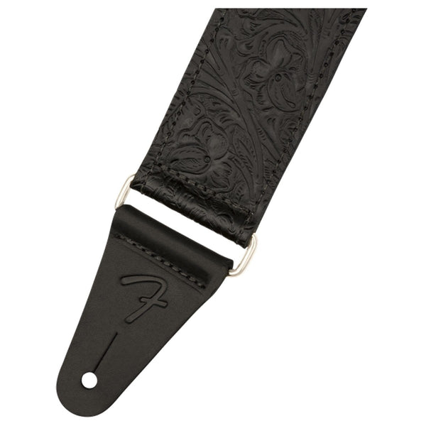Fender - Tooled Leather Strap - Black 2"