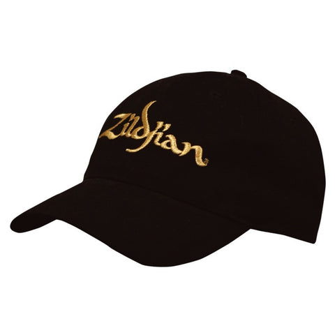 Zildjian - Black Hat/Cap w/Gold Logo - Velcro Strap Back