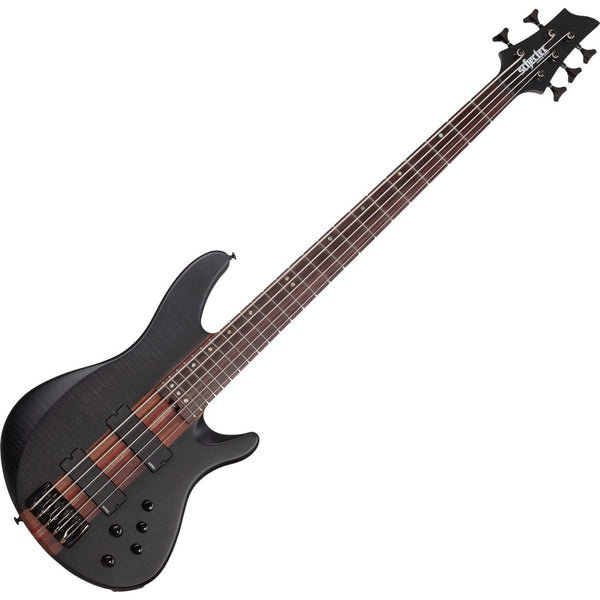 Schecter - Charles Berthoud - CB-5 - 5-String Active Bass Guitar - See Through Black Satin Finish