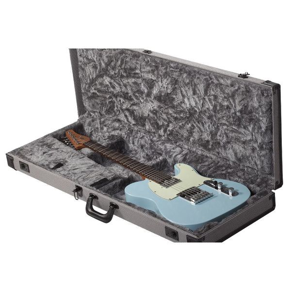 Schecter - Vintage Tweed Wooden Case - Black/White Finish (#6995)