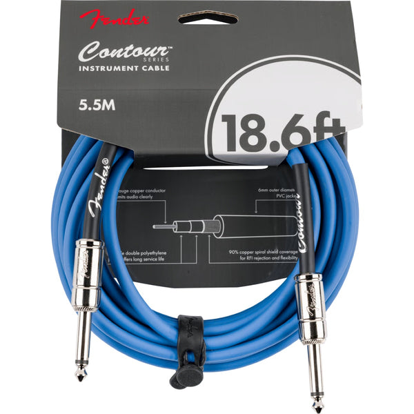 Fender - Contour Instrument Cable - 1/4" to 1/4" - 18.6 Foot - Lake Placid Blue