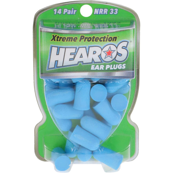 Hearos Xtreme Protection Ear Plugs - 14 Pairs - NRR 33 - Blue Finish