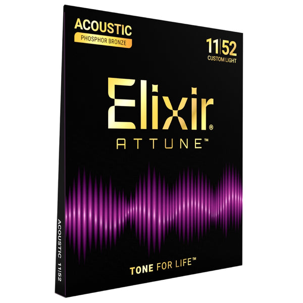 Elixir - Attune Acoustic Guitar Strings - Phosphor Bronze - Custom Light 11-52