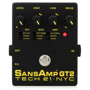 Tech 21 Sans Amp GT2 Tube Amp Emulator Pedal