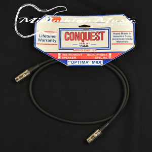 Conquest 3' Midi Cable - Black Finish