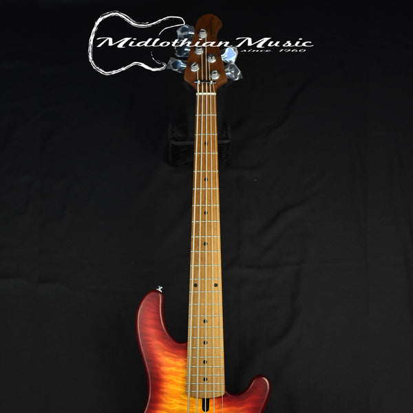 Lakland Skyline 55-02 Deluxe 5-String Bass - Quilted Satin Cherry Sunburst (210911284) @9.5lbs