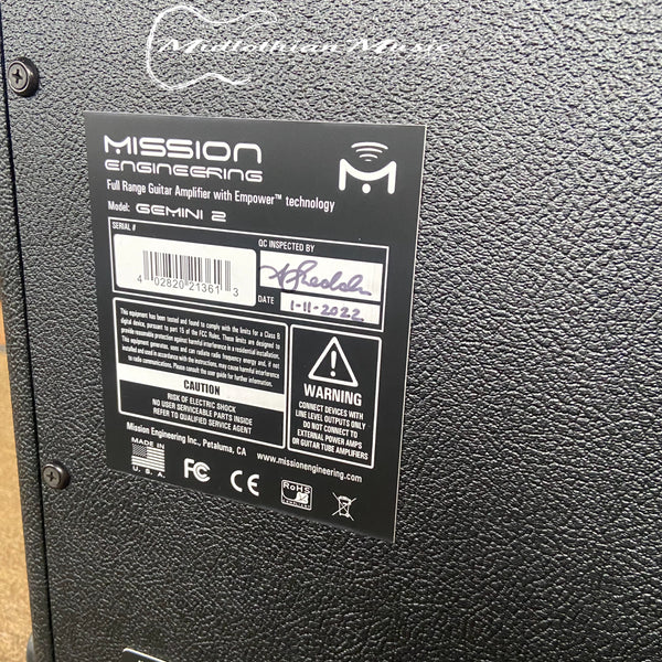 Mission Engineering Gemini 2 - Powered Speaker Cabinet - Black Finish USED (Local Pickup)