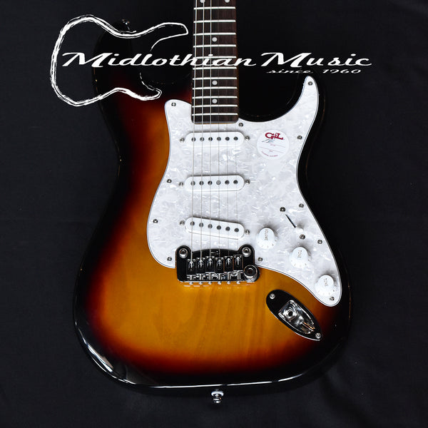 G&L Tribute Legacy Electric Guitar - 3-Tone Sunburst w/White Pickguard