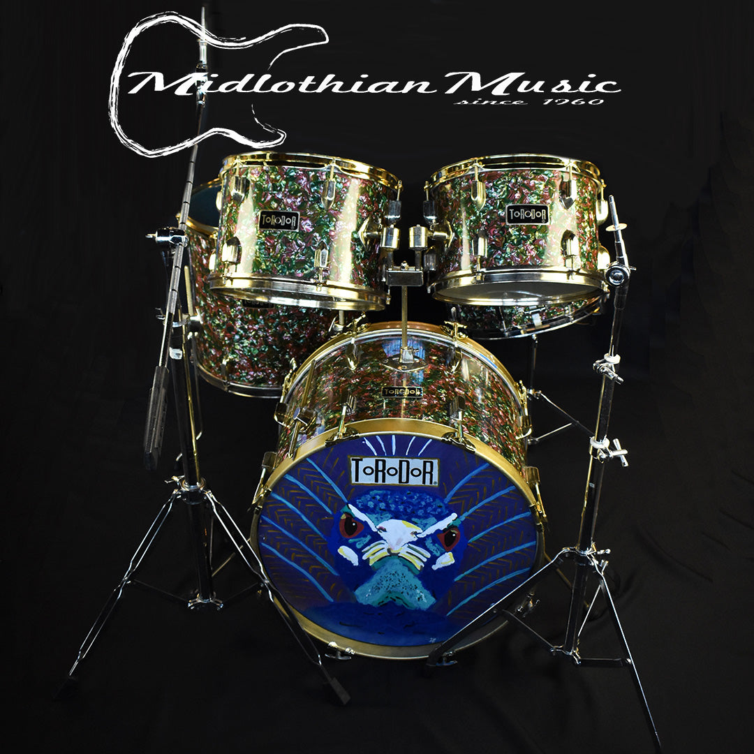 Torodor Vintage 5-Piece Drum Kit w/(2) Cymbal Stands USED