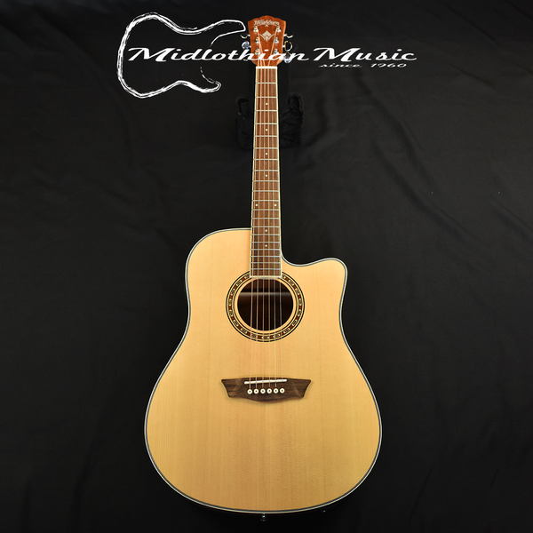 Washburn WD7SCE-A Acoustic/Electric Guitar - Natural Gloss Finish